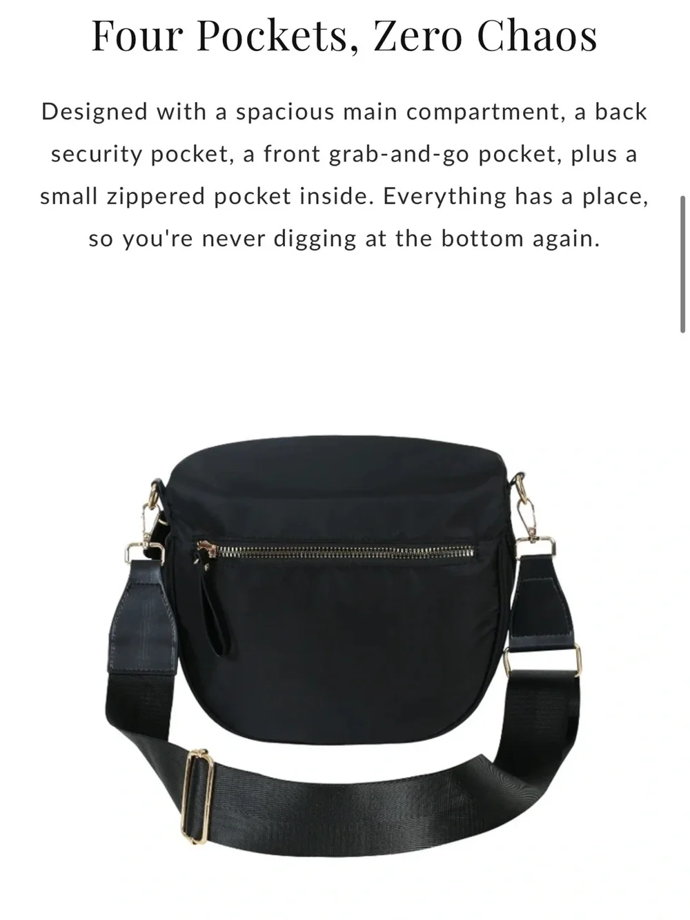 EMMAFY GoFree Crossbody Solid Black